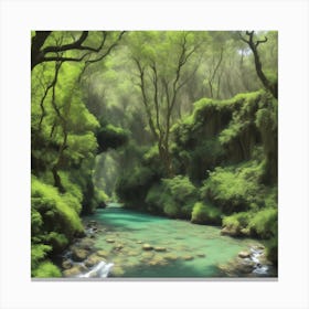 River In The Forest Canvas Print