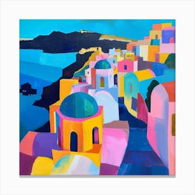 Abstract Travel Collection Santorini Greece 3 Canvas Print