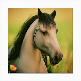 Horse In A Field Canvas Print