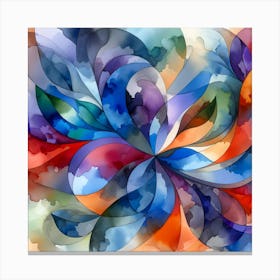 Watercolor Abstract Floral Flower Wall Art 2 Canvas Print