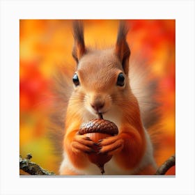 Squirrel Eating Acorn 1 Canvas Print