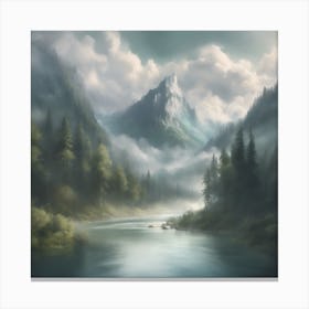 River In The Mountains Canvas Print