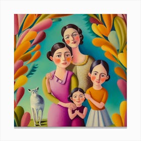 Mother and Daughter Portrait Canvas Print