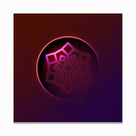Geometric Neon Glyph on Jewel Tone Triangle Pattern 258 Canvas Print