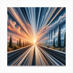 Beyond the Horizon: Blurring the Boundaries of Reality and Imagination 3 Canvas Print