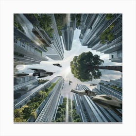 Futuristic Cityscape Canvas Print