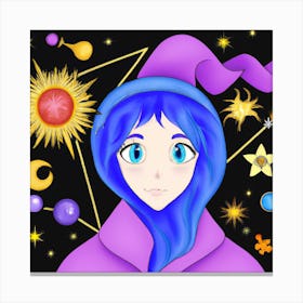 Girl With Blue Hair Canvas Print