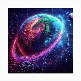 pixelated universe 3d 1 Canvas Print