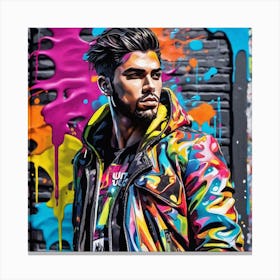Man In Colorful Jacket Canvas Print