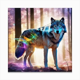 Wolf In The Forest 64 Canvas Print