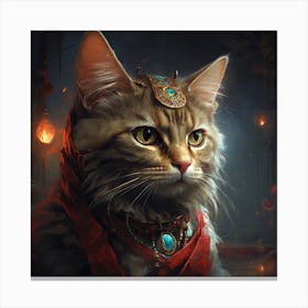 Cat With A Crown Canvas Print