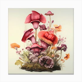 Flowers And Fungi Canvas Print