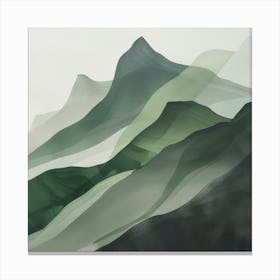 Japanese Watercolour Of Mount Haku 1 Canvas Print
