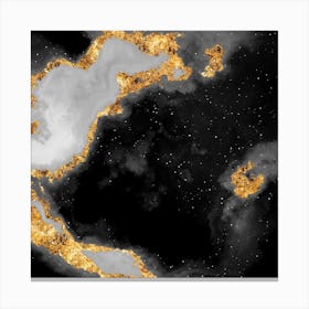 100 Nebulas in Space with Stars Abstract in Black and Gold n.062 Canvas Print