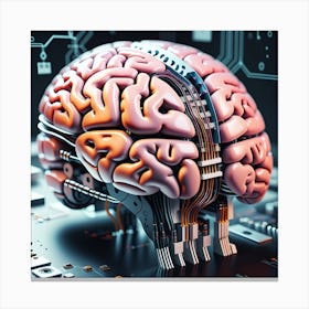 Brain On A Circuit Board 19 Canvas Print