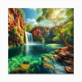 Waterfall In The Australian Outback Canvas Print