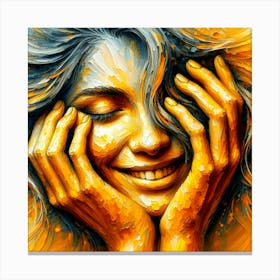 Abstract Wall Art Of A Smiling Woman Canvas Print