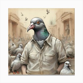 Pigeons 12 Canvas Print