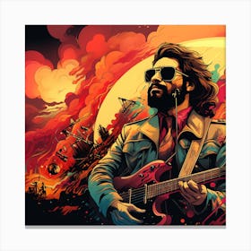 Man Playing A Guitar Canvas Print