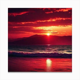 Sunset On The Beach 608 Canvas Print