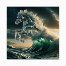 Horse In The Ocean Canvas Print