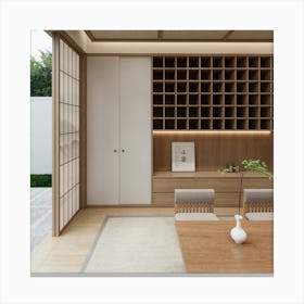 Japandi Living Room Canvas Print