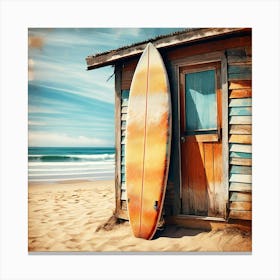 Surfboard On The Beach 6 Canvas Print