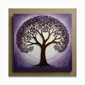 Leonardo Lightning Purple Prosperity Tree Art 1 Canvas Print