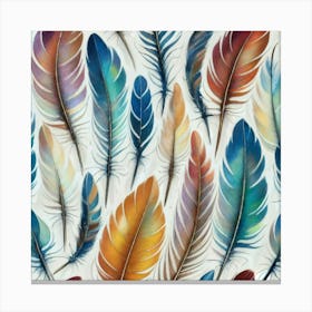 Feathers oil painting abstract painting art 1 Canvas Print