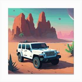 Jeep In The Desert 3 Canvas Print