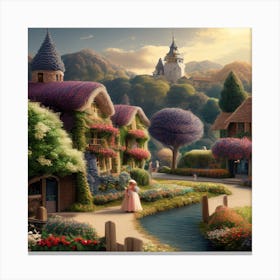 Cinderella'S Village Canvas Print