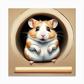 Hamster In A Hole Canvas Print