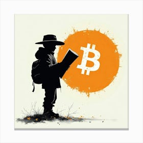 Bitcoin Boy Exploring Canvas Print