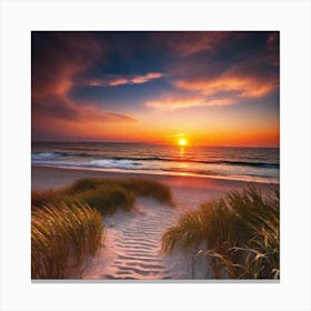 Sunset On The Beach 416 Canvas Print