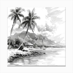 A Tahiti In French Polynesia Hand Drawn Sketch I 1720357144 3 Canvas Print