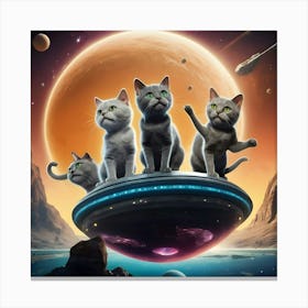 Animated Images Of Cats Having Fun In On Alien Planet 1 Canvas Print