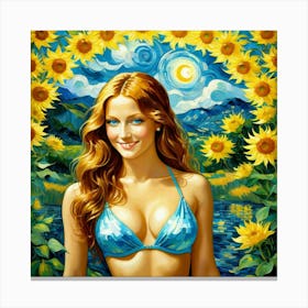 Sunflower Girlgyu Canvas Print