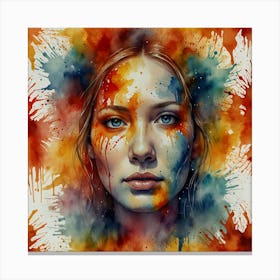 Watercolor Of A Woman 25 Canvas Print