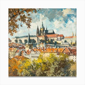 A Prague Castle In Prague Oil Painting Illustrat 1720028606 2 Canvas Print