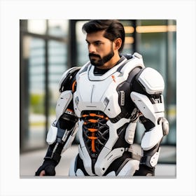 Futuristic Man In Suit 14 Canvas Print