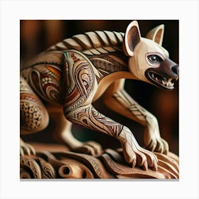 Tribal African Art Hyena Canvas Print