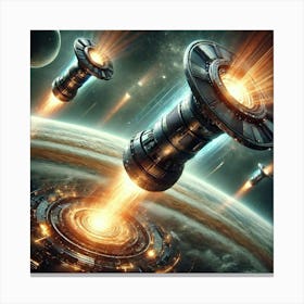 A Sci Fi Depiction Of The Celestial Ward Satellite 1 Canvas Print