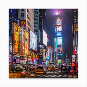 Times Square At Night Canvas Print