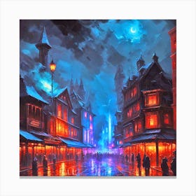Harry Potter City At Night Canvas Print