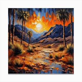 Sunset In The Desert Canvas Print