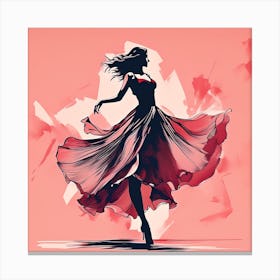 Dancer In Red Dress Canvas Print