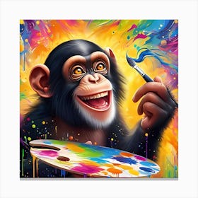 Chimpanzee Artist Canvas Print