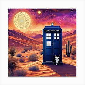 tardis in a A Desert (4) Canvas Print