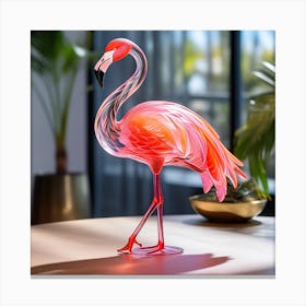 Glass Flamingo Canvas Print