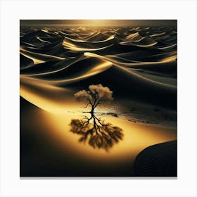 Lone Tree In The Desert 6 Canvas Print